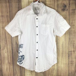 Guess Shirt White Button Up Short Sleeve Mens M